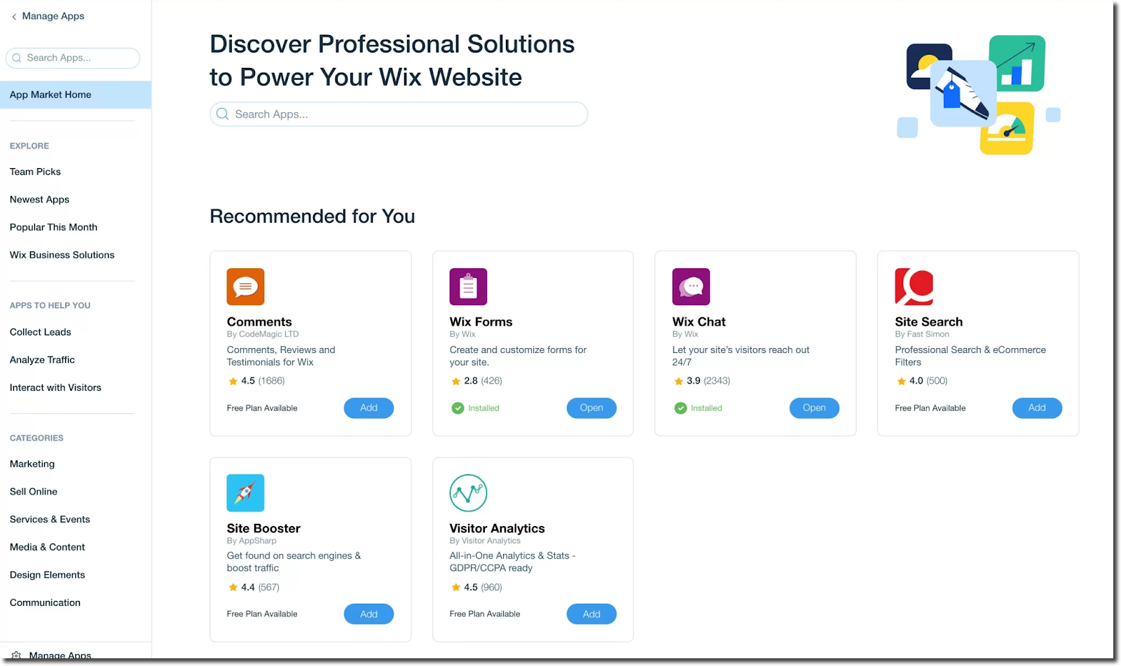 Wix Editor - App Market